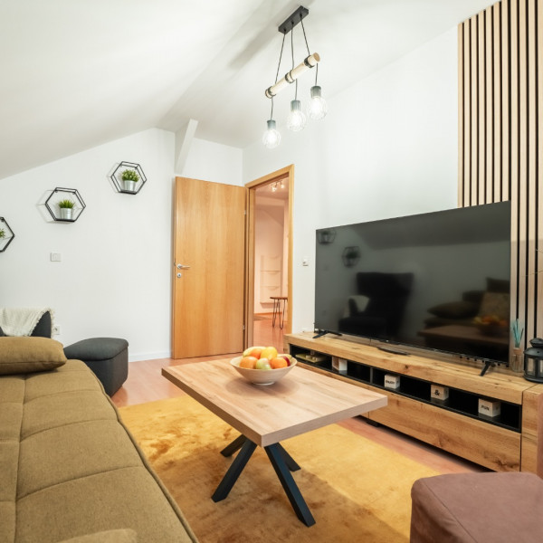 Das Wohnzimmer, Apartmani Borik, Apartments Borik mit Wellness, Fitnessraum und Spielplatz, Bjelovar, Kroatien Bjelovar