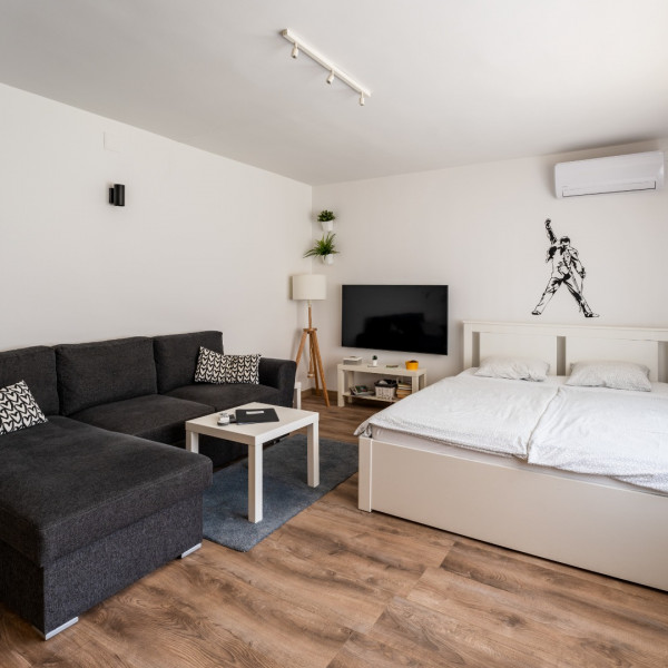 Obývací pokoj, Apartmani Borik, Apartmány Borik s wellness, posilovnou a hřištěm, Bjelovar, Chorvatsko Bjelovar